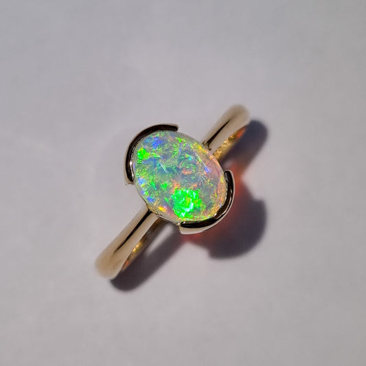 Solid Opal Gold Ring