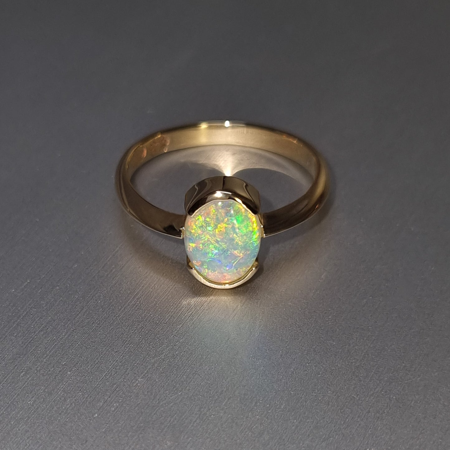 Solid Opal Gold Ring