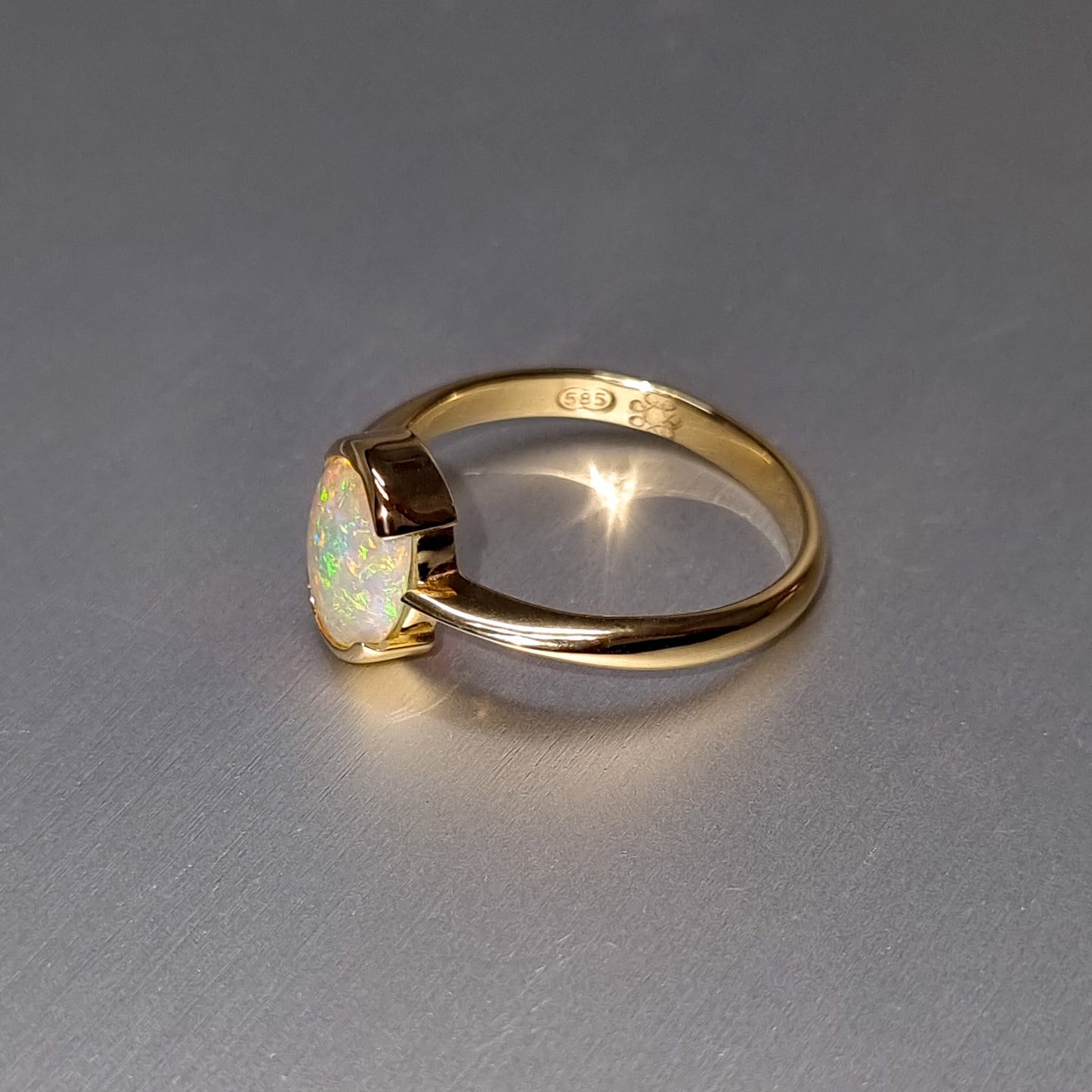 Solid Opal Gold Ring