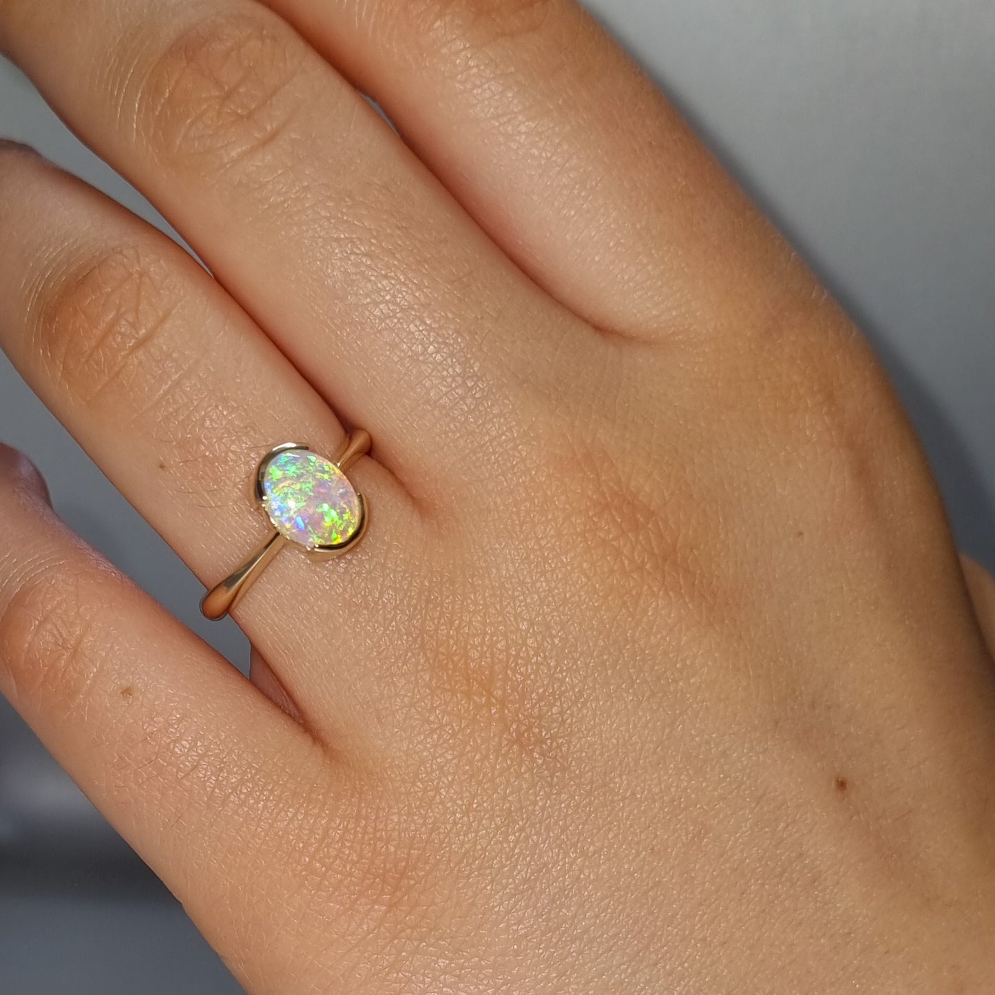 Solid Opal Gold Ring