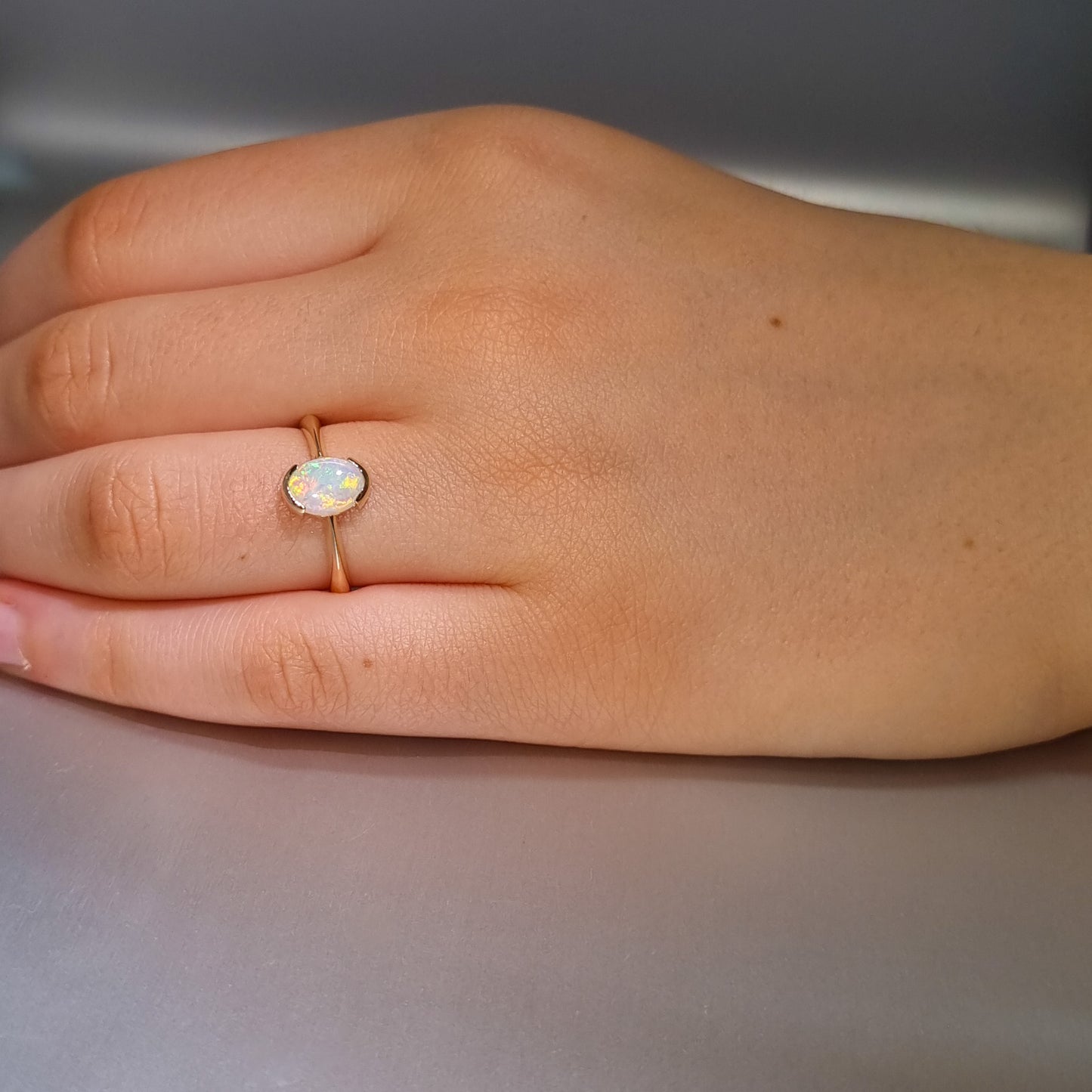 Solid Opal Gold Ring