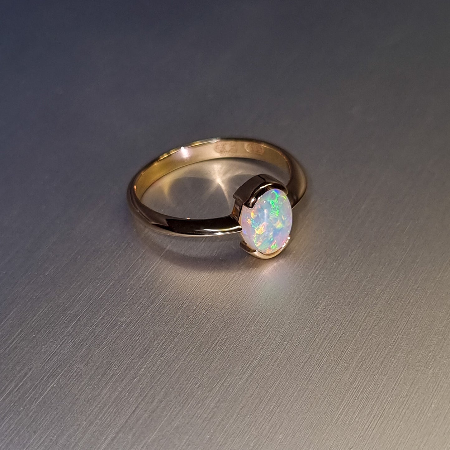 Solid Opal Gold Ring