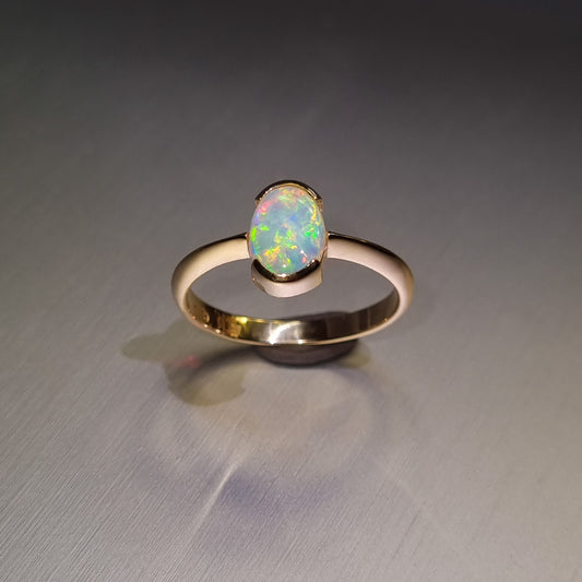 Solid Opal Gold Ring