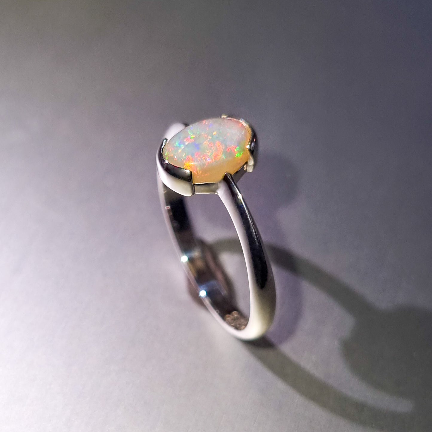Solid Opal Silver Ring