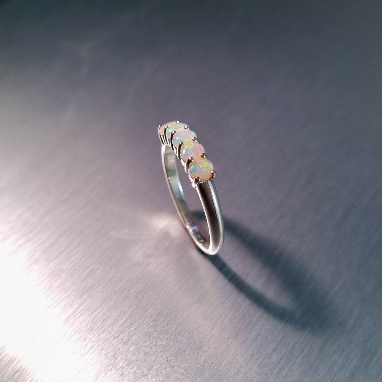 5 Stone Solid Opal Ring