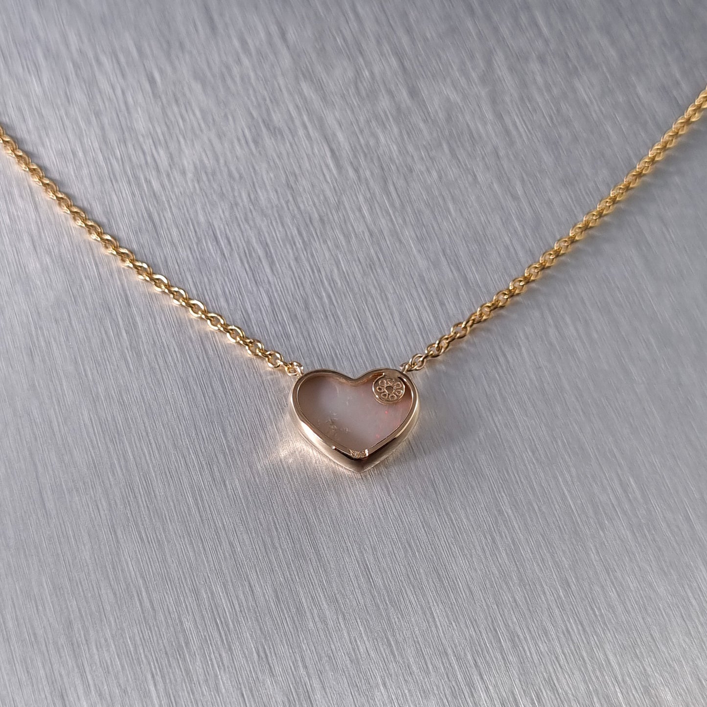 Mintabie Solid Opal Heart Pendant