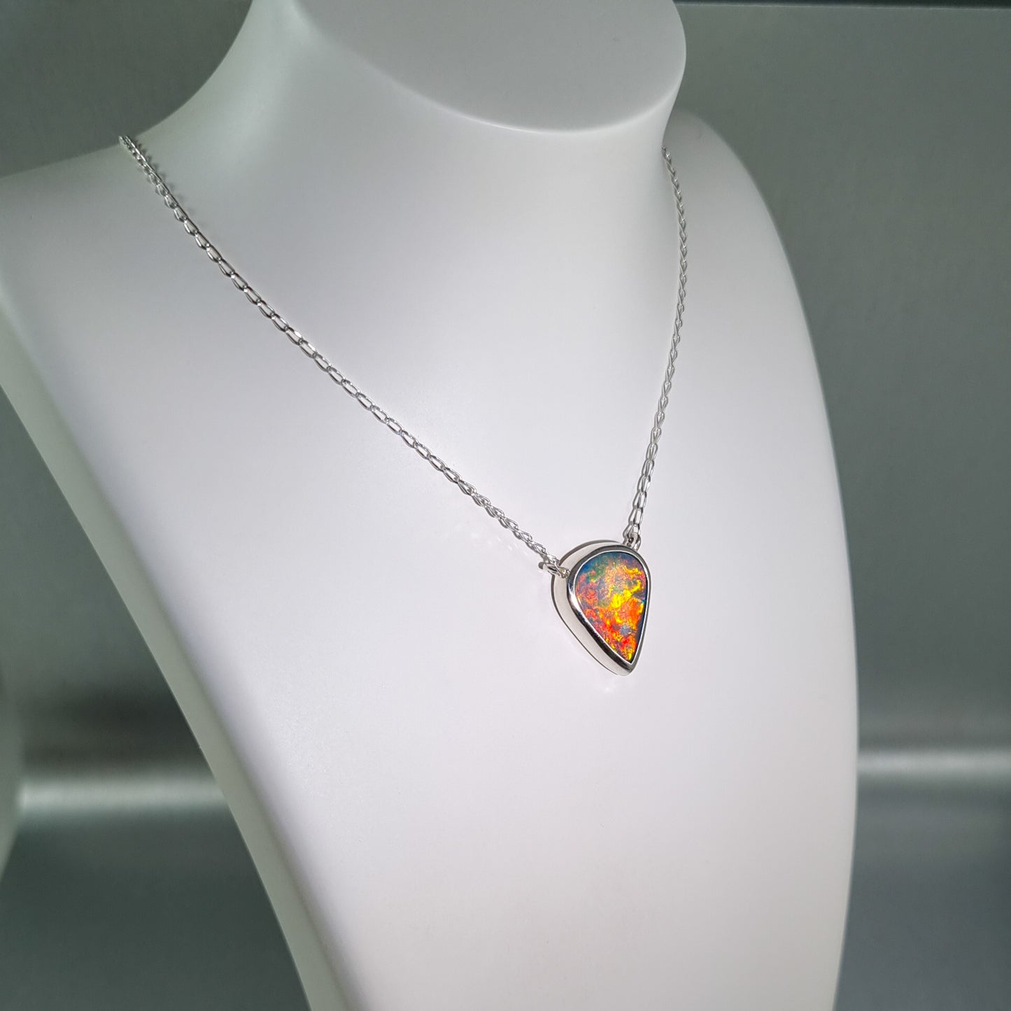 Opal Doublet Teardrop Pendant