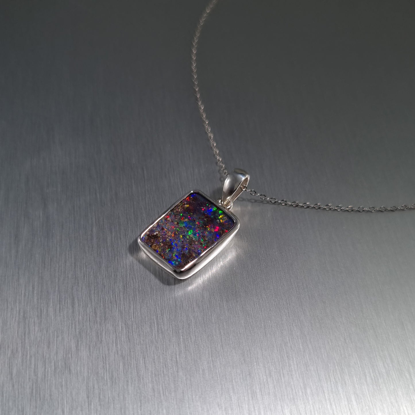 Solid Boulder Opal Pendant