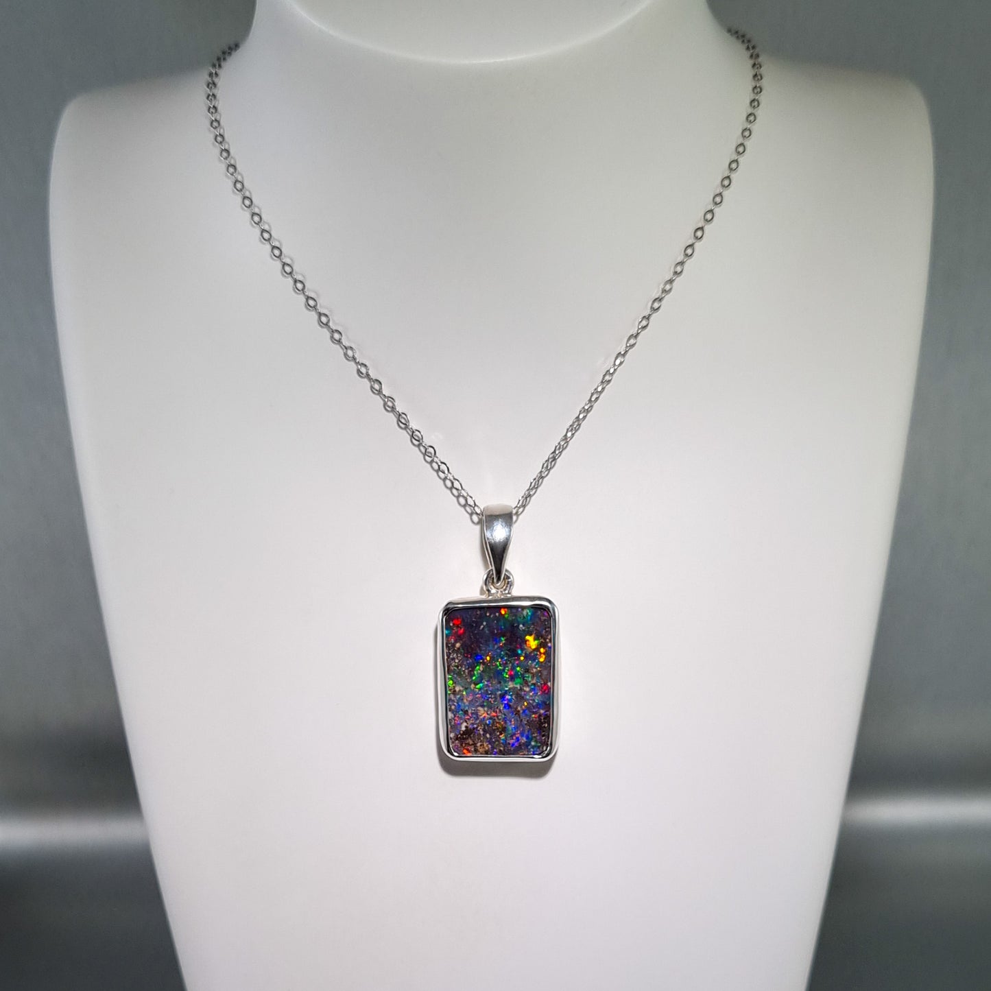 Solid Boulder Opal Pendant