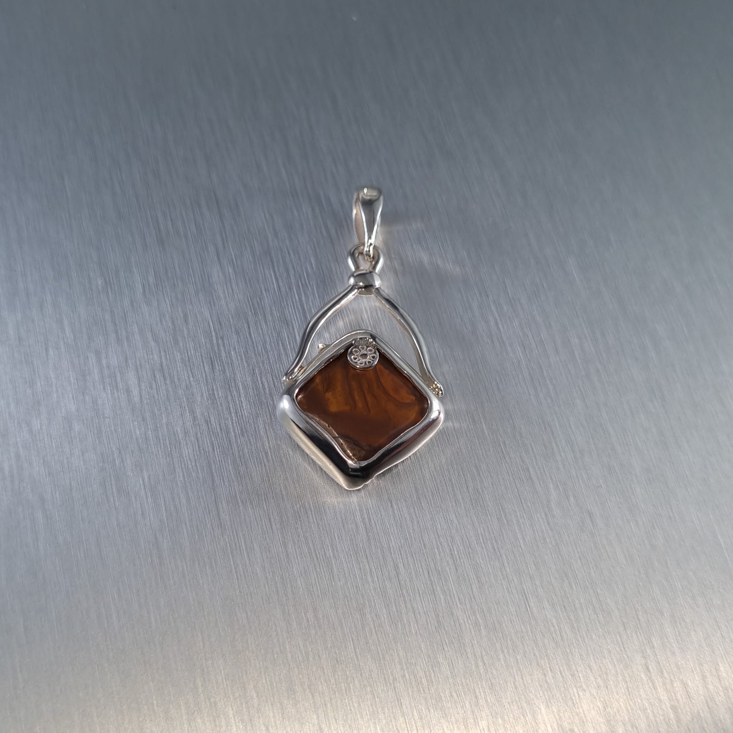 Solid Carved Boulder Opal Pendant