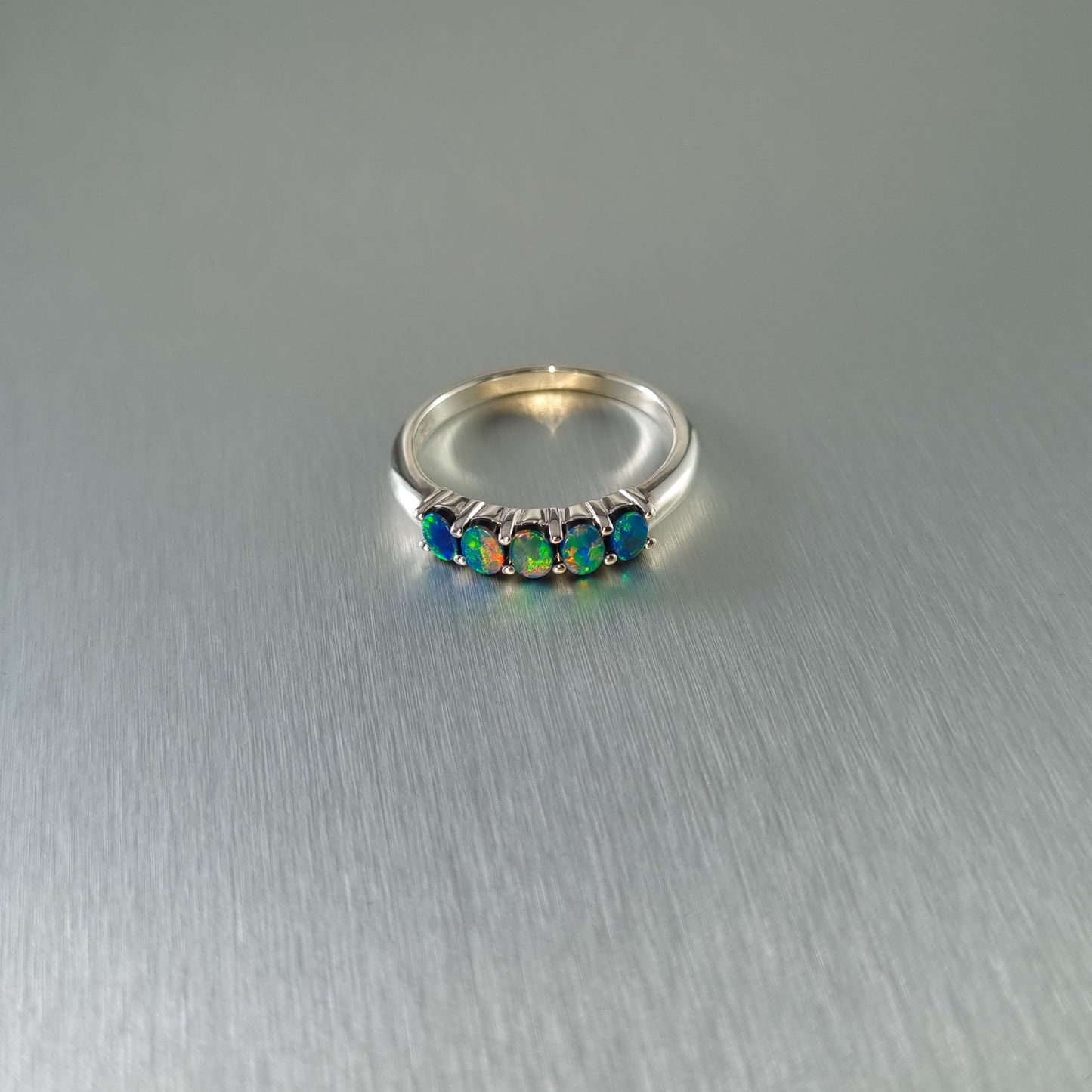 5 Stone Opal Doublet Ring