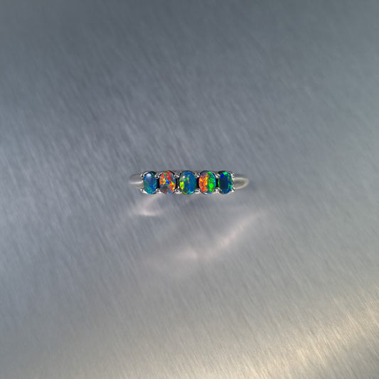 5 Stone Opal Doublet Ring