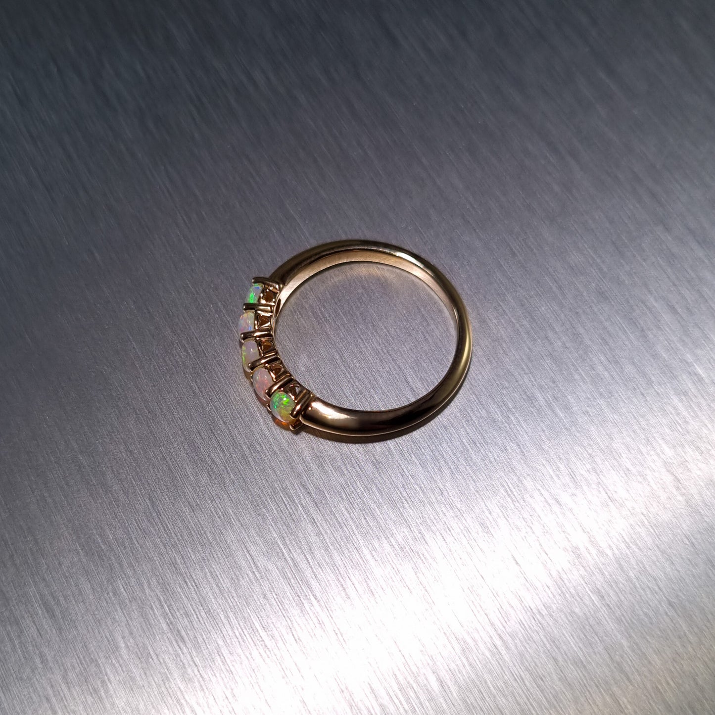 5 Stone Solid Opal Gold Ring