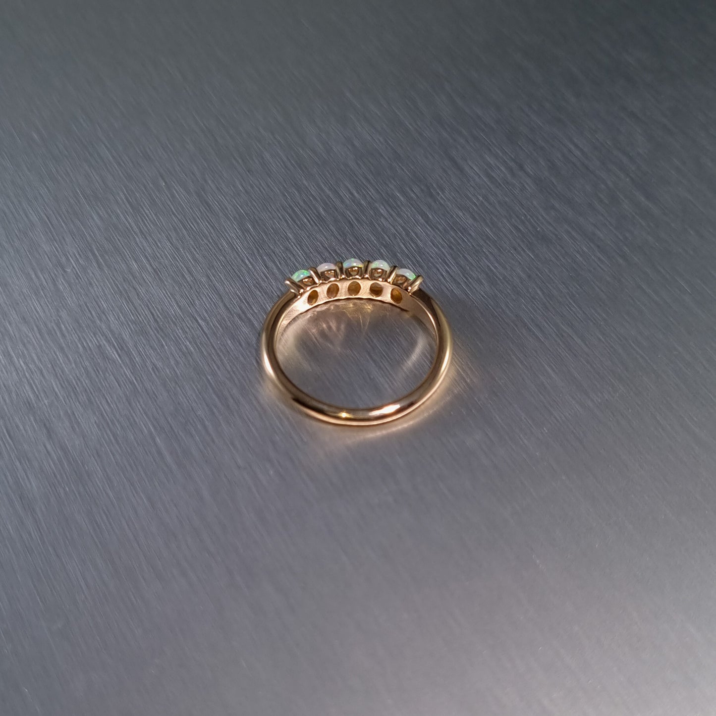 5 Stone Solid Opal Gold Ring