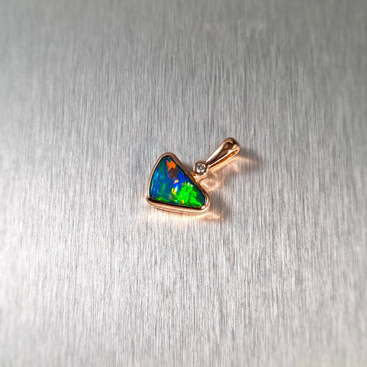 Opal and Diamond Rose Gold Pendant