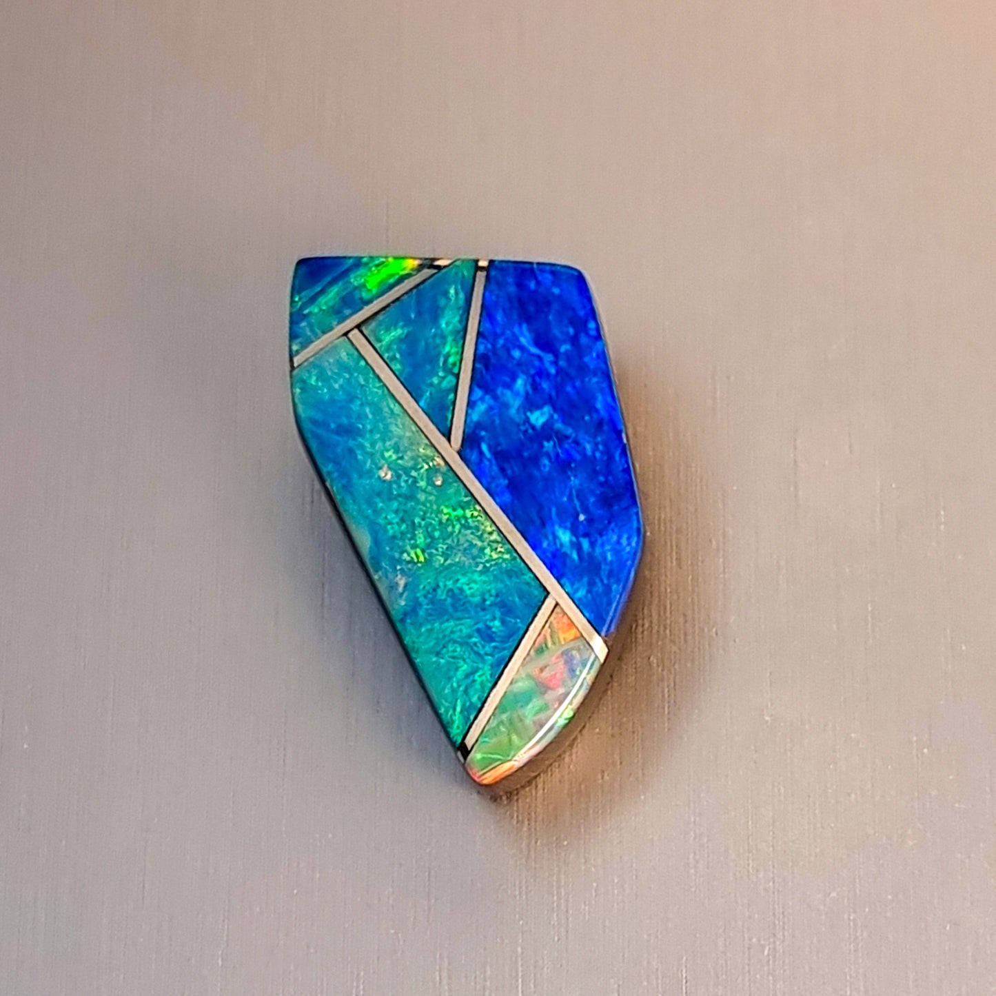 Coober Pedy Opal and Obsidian Pendant