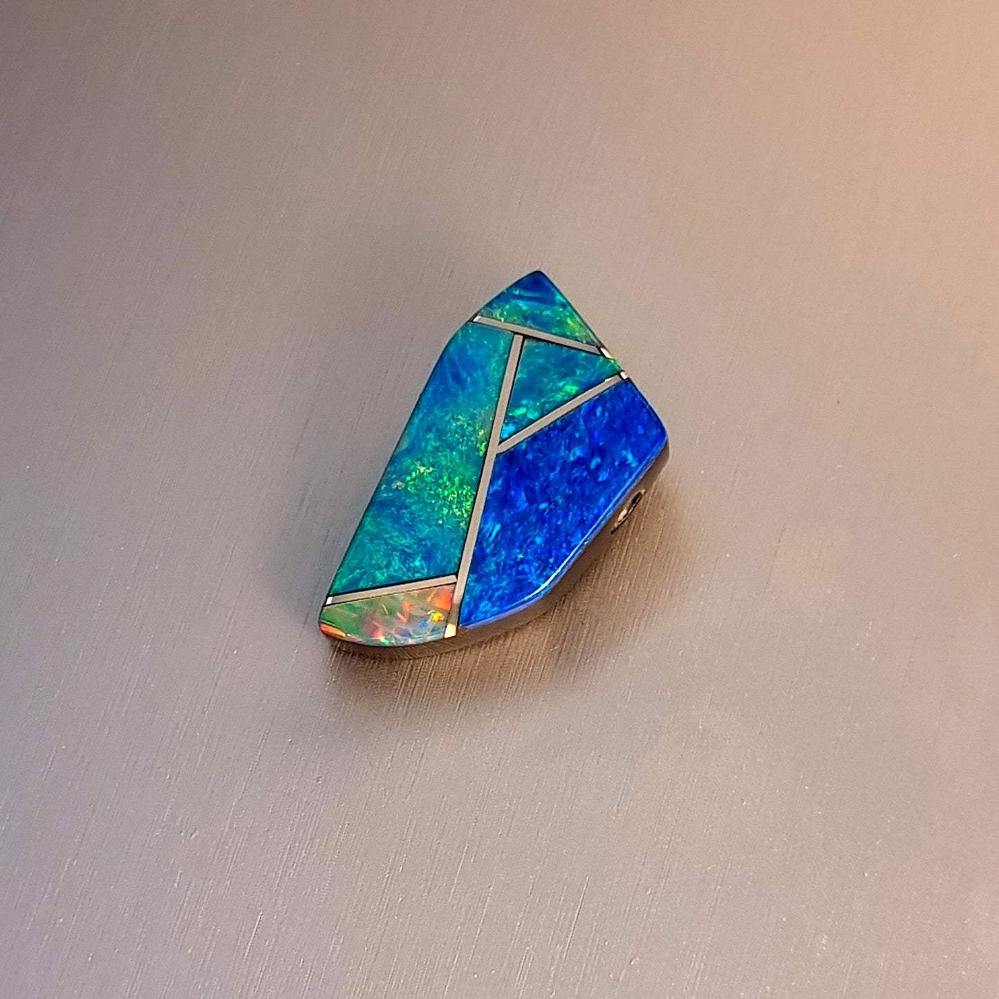 Coober Pedy Opal and Obsidian Pendant
