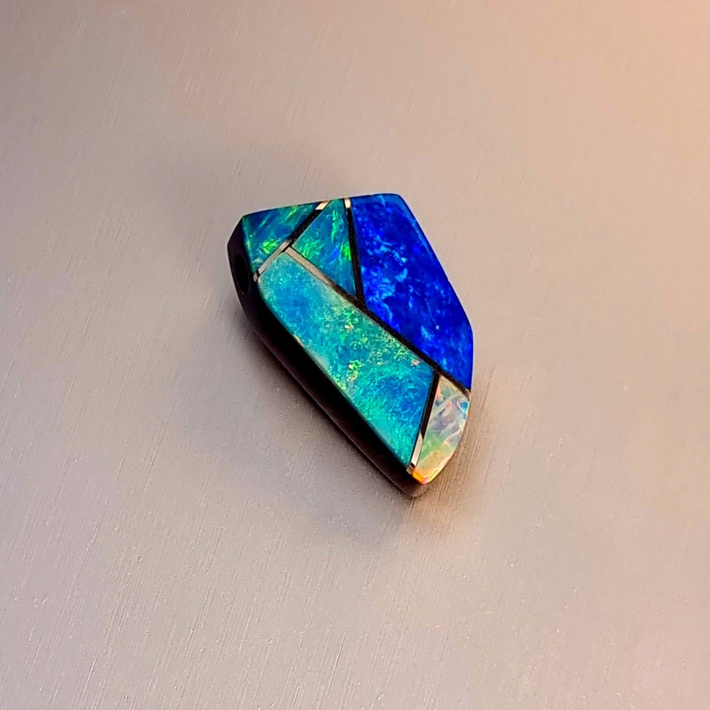 Coober Pedy Opal and Obsidian Pendant