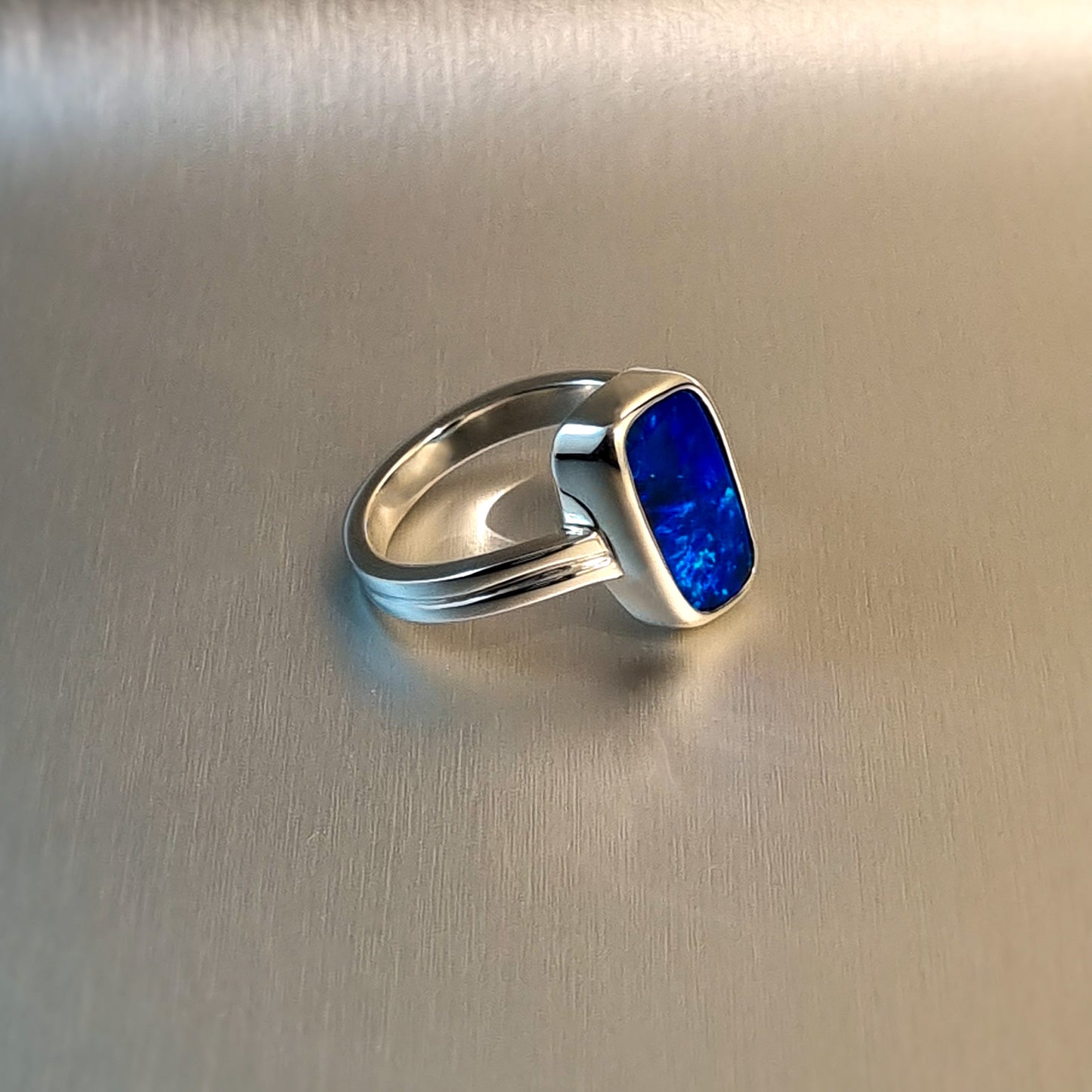 Coober Pedy Opal Doublet Ring