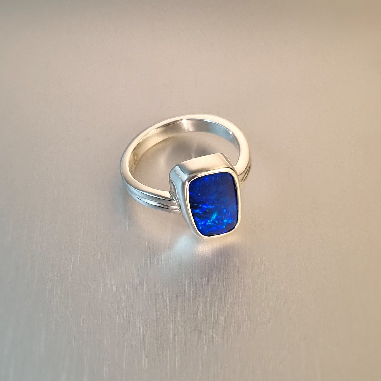 Coober Pedy Opal Doublet Ring