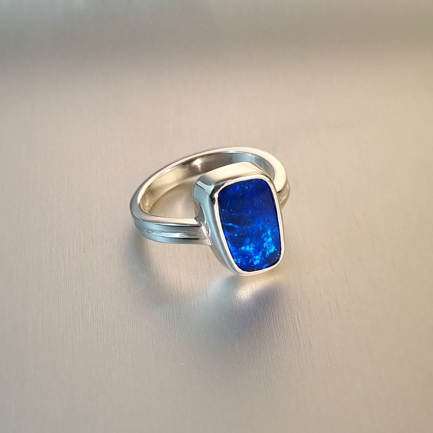 Coober Pedy Opal Doublet Ring