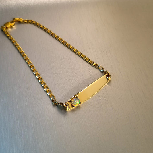 Coober Pedy Solid Opal I.D. Bracelet