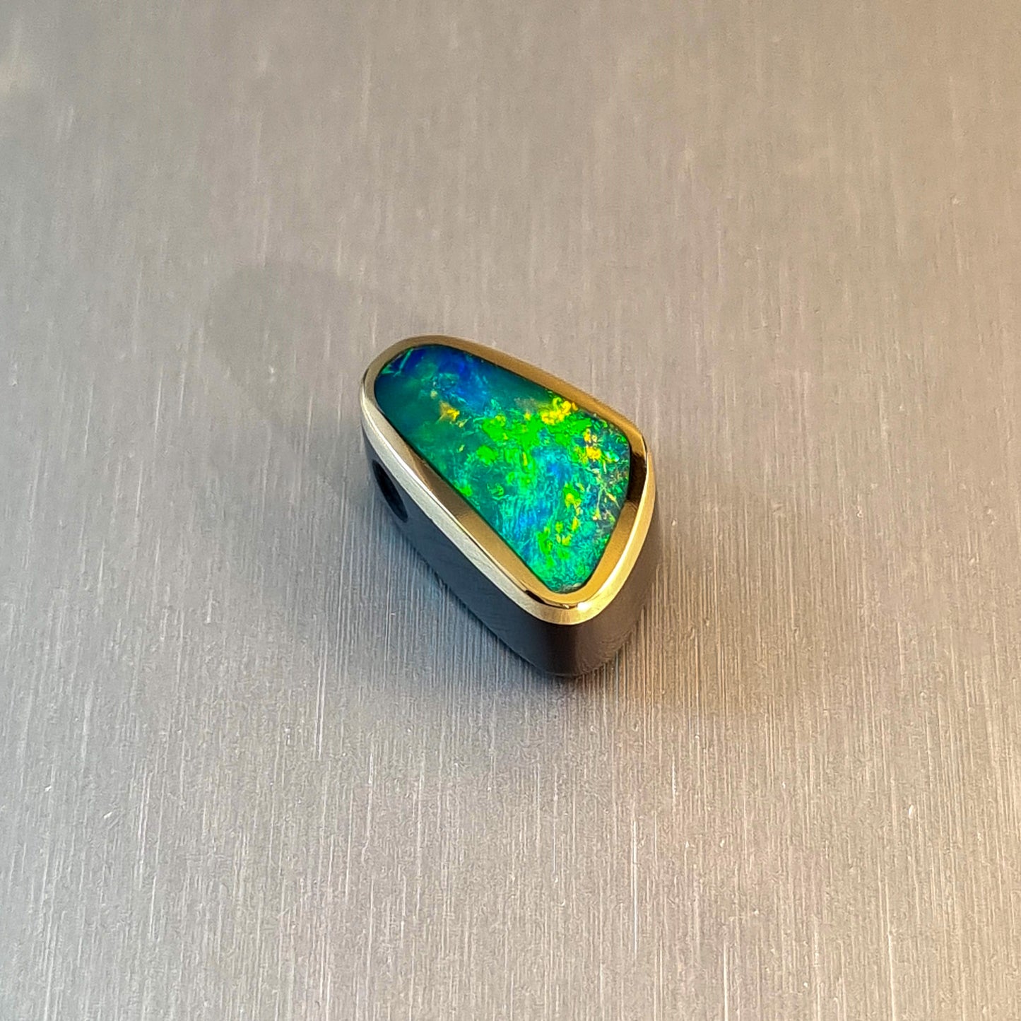 Coober Pedy Opal and Obsidian Pendant