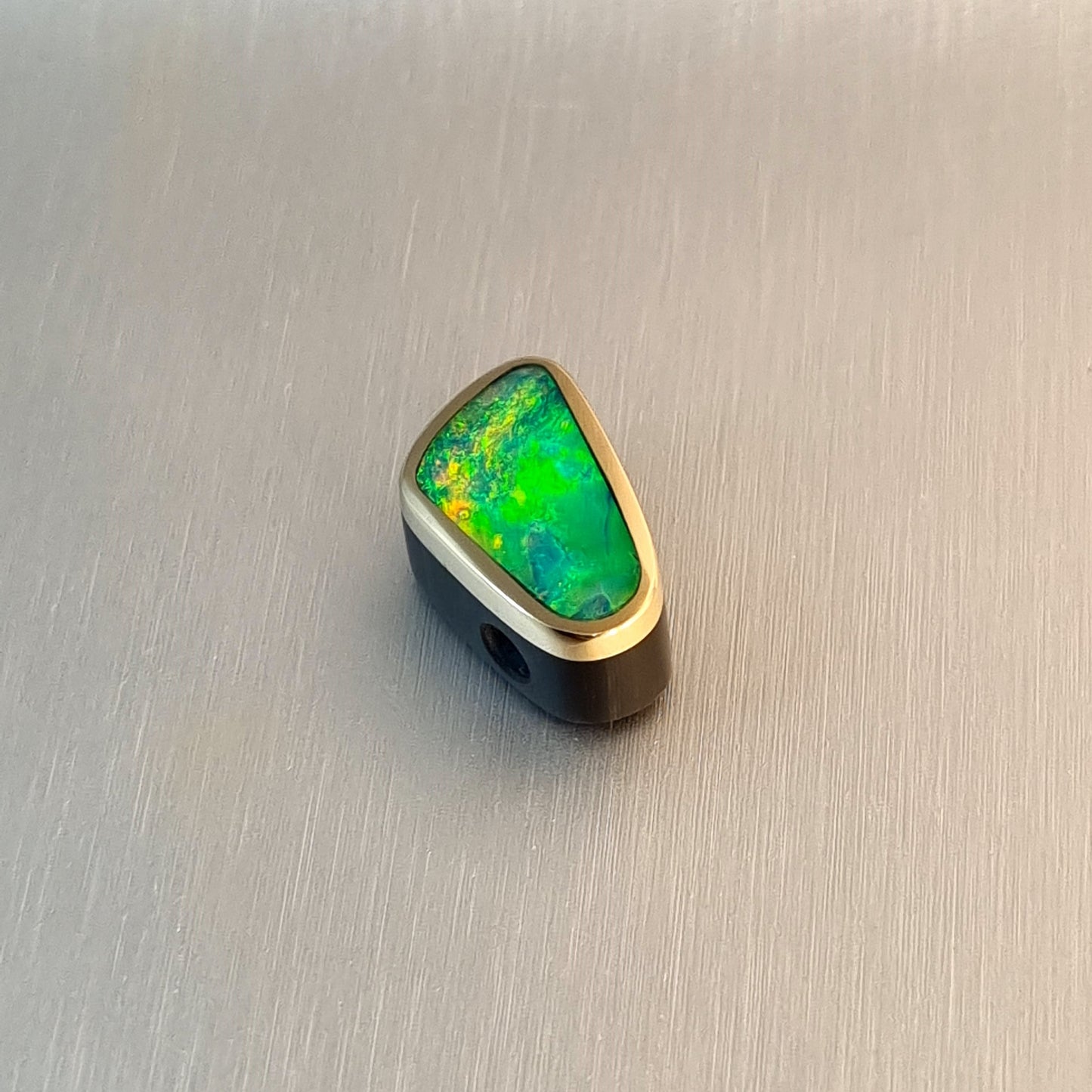 Coober Pedy Opal and Obsidian Pendant