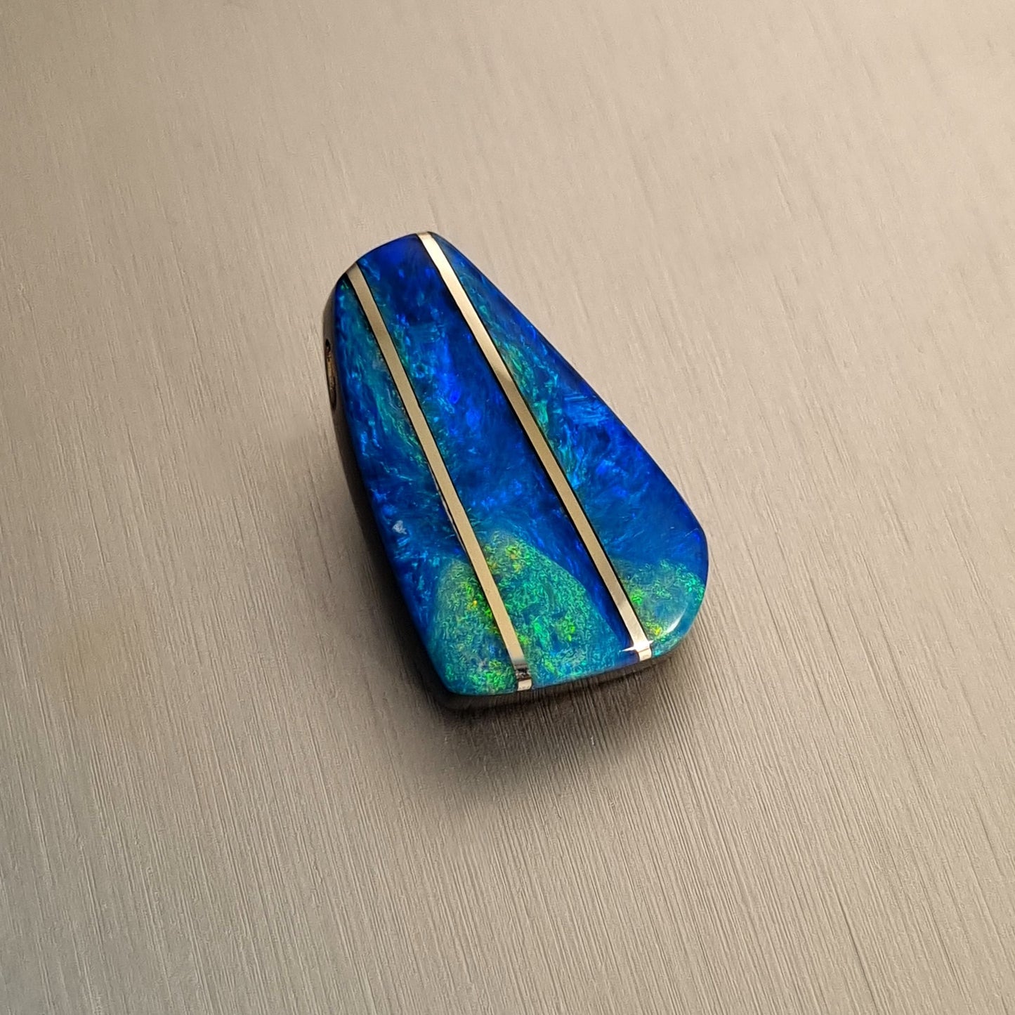 Coober Pedy Opal and Obsidian Pendant