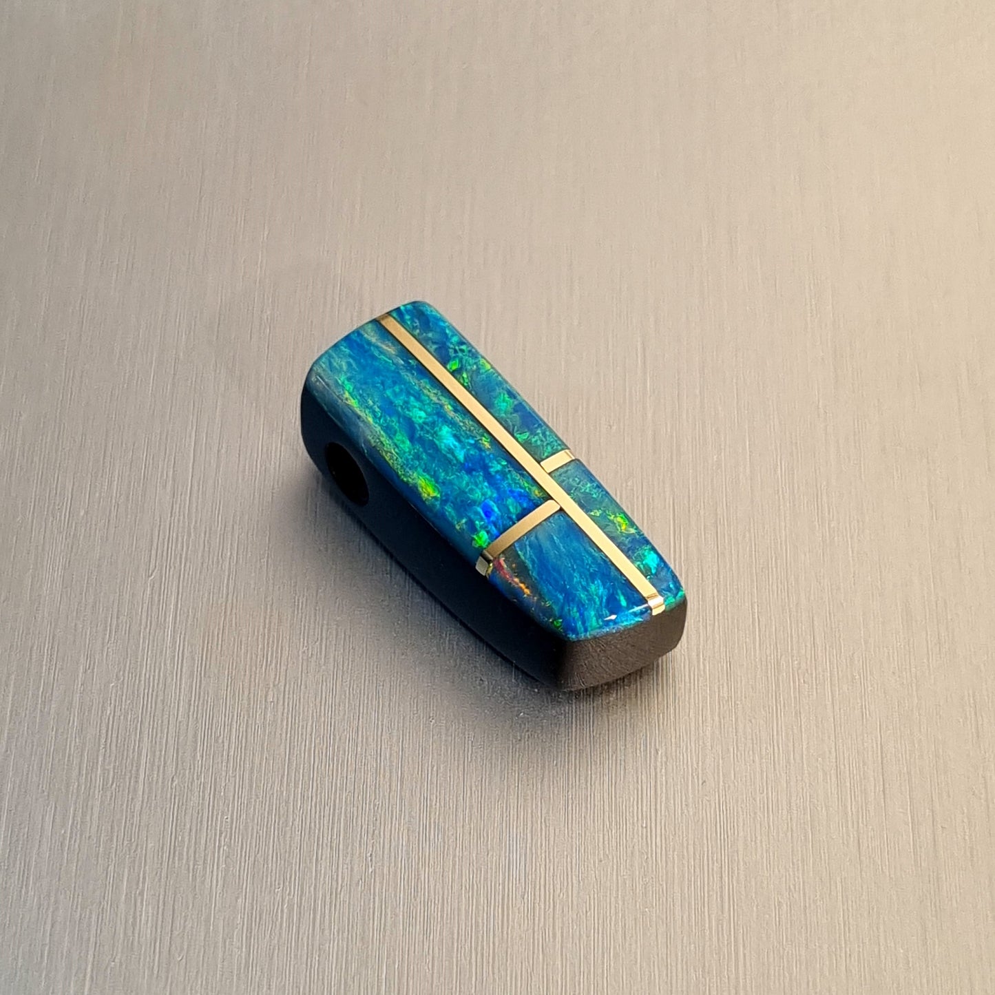 Coober Pedy Opal and Obsidian Pendant