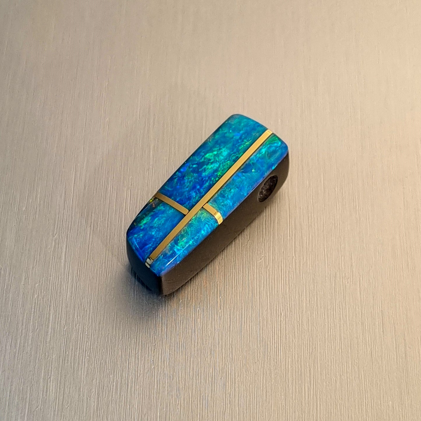 Coober Pedy Opal and Obsidian Pendant