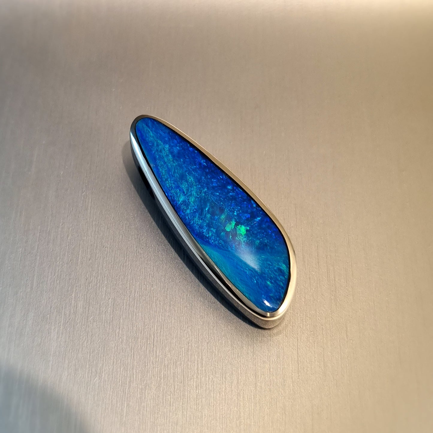Coober Pedy Opal and Obsidian Pendant