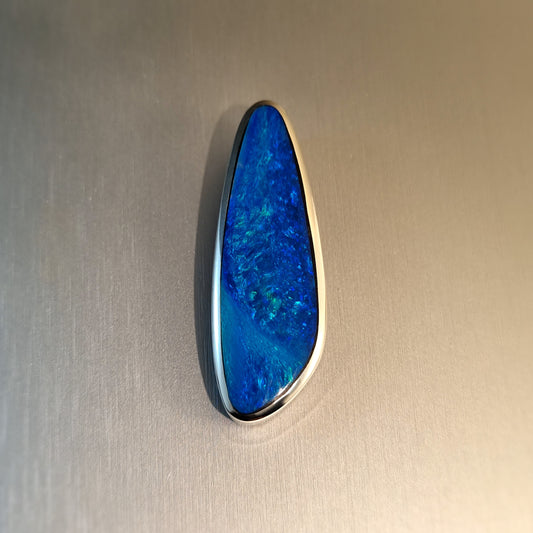 Coober Pedy Opal and Obsidian Pendant