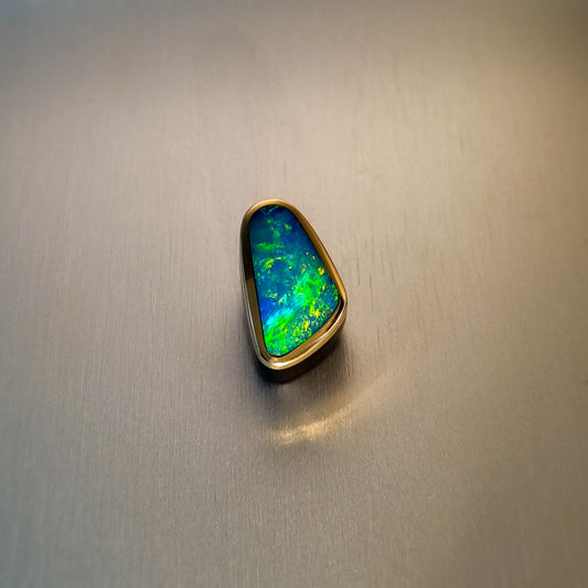 Coober Pedy Opal and Obsidian Pendant