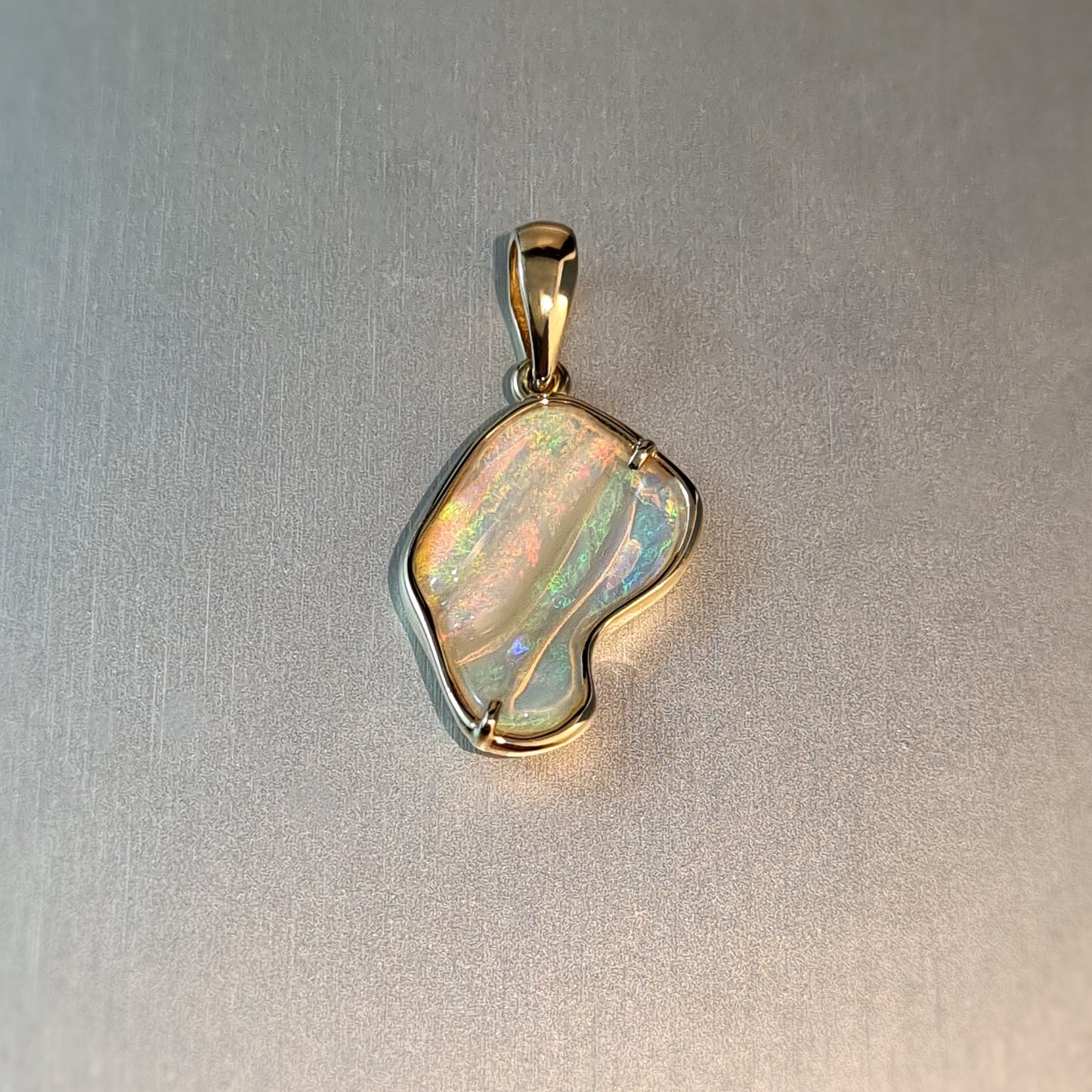 Coober Pedy Solid Carved Opal Pendant