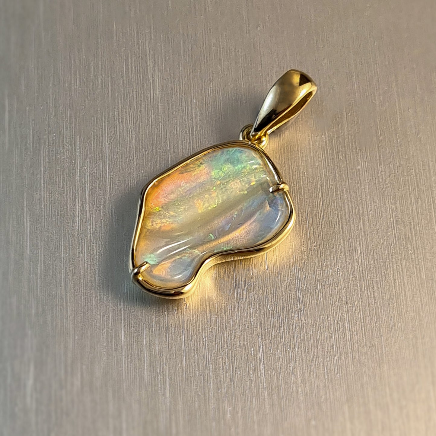 Coober Pedy Solid Carved Opal Pendant