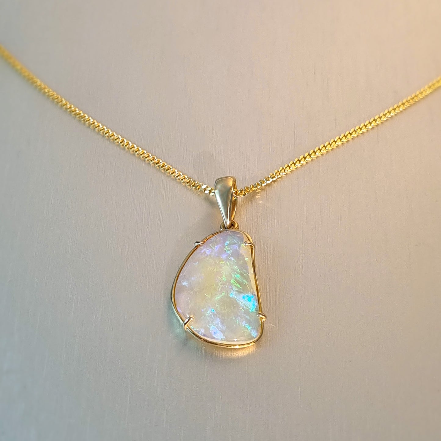 Coober Pedy Solid Opal Skin Shell Pendant