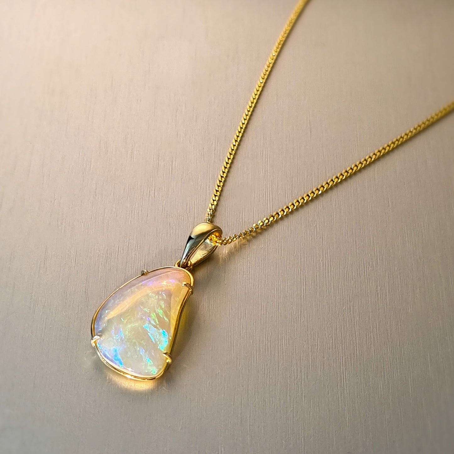 Coober Pedy Solid Opal Skin Shell Pendant