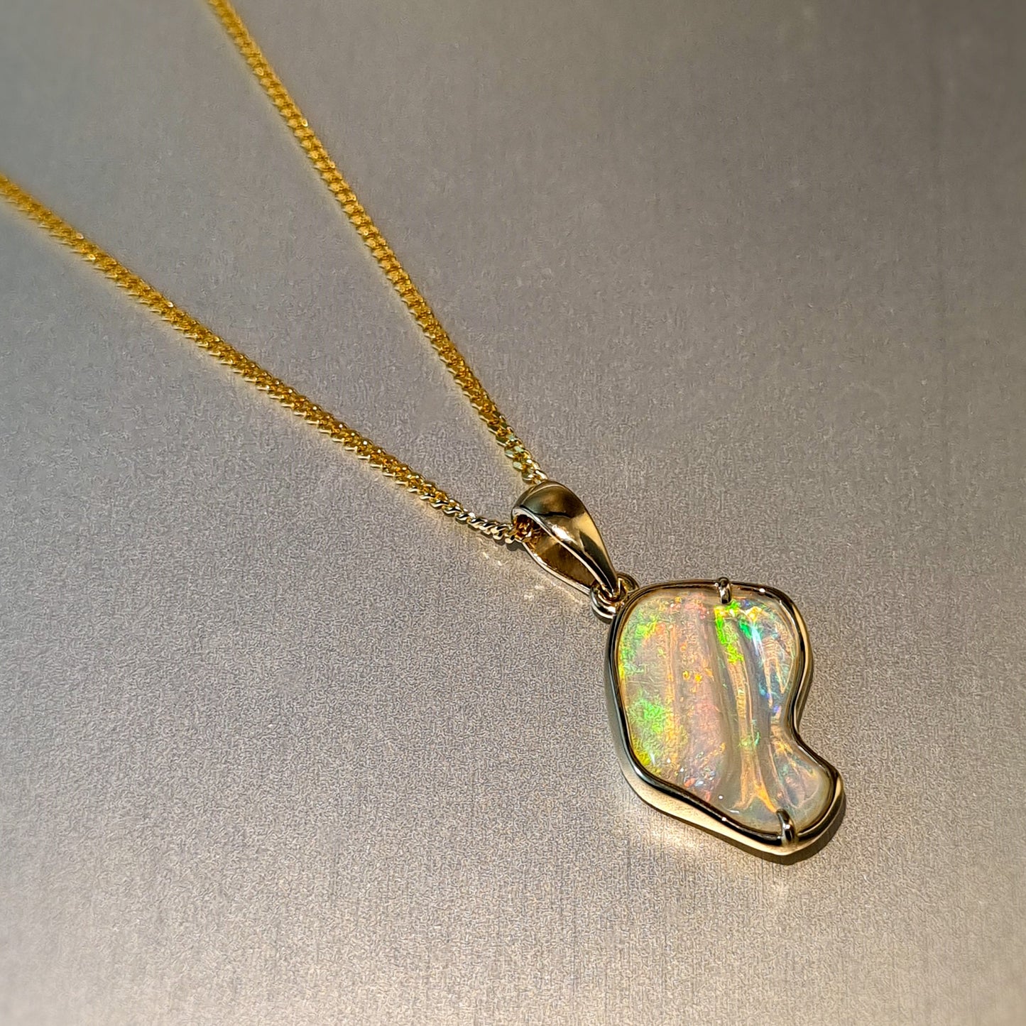 Coober Pedy Solid Carved Opal Pendant