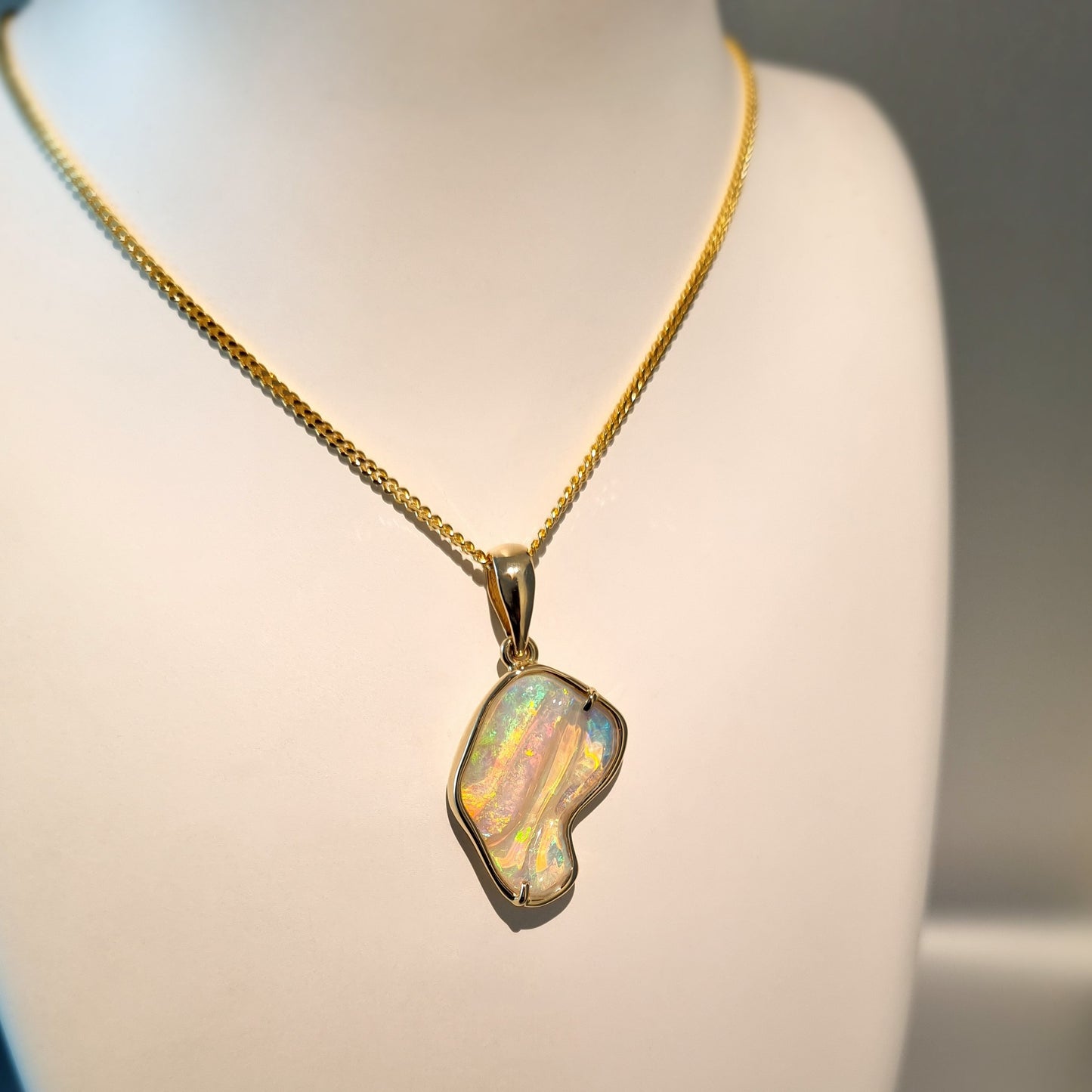 Coober Pedy Solid Carved Opal Pendant