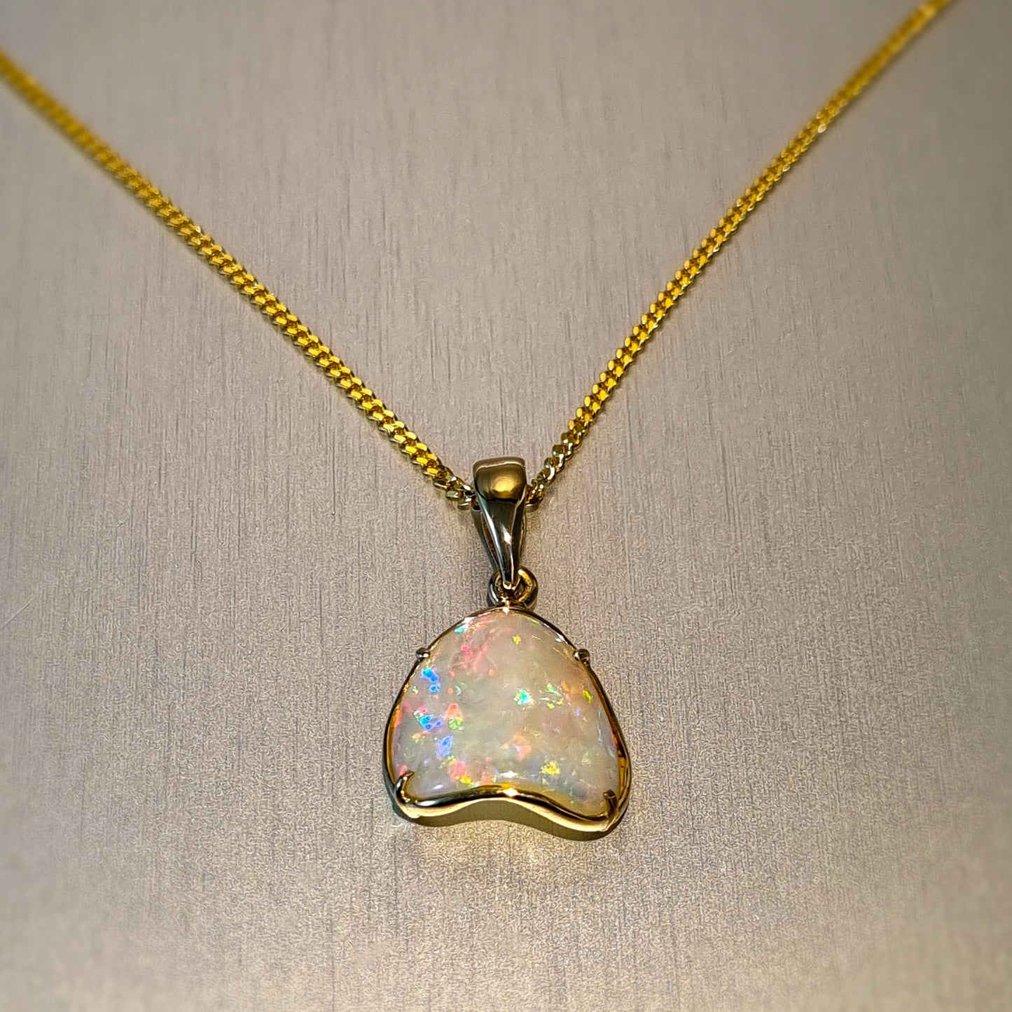 Coober Pedy Solid Opal Skin Shell Pendant