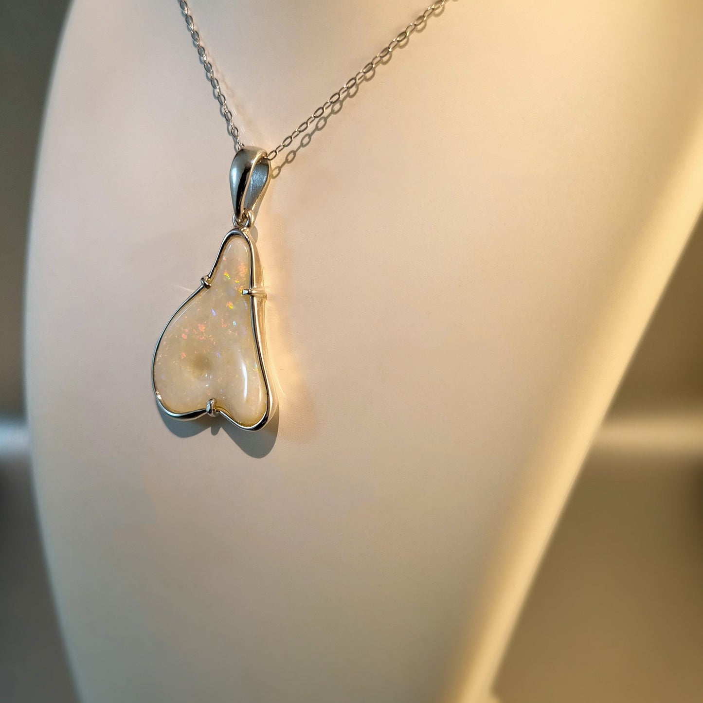 Coober Pedy Solid Carved Opal Pendant