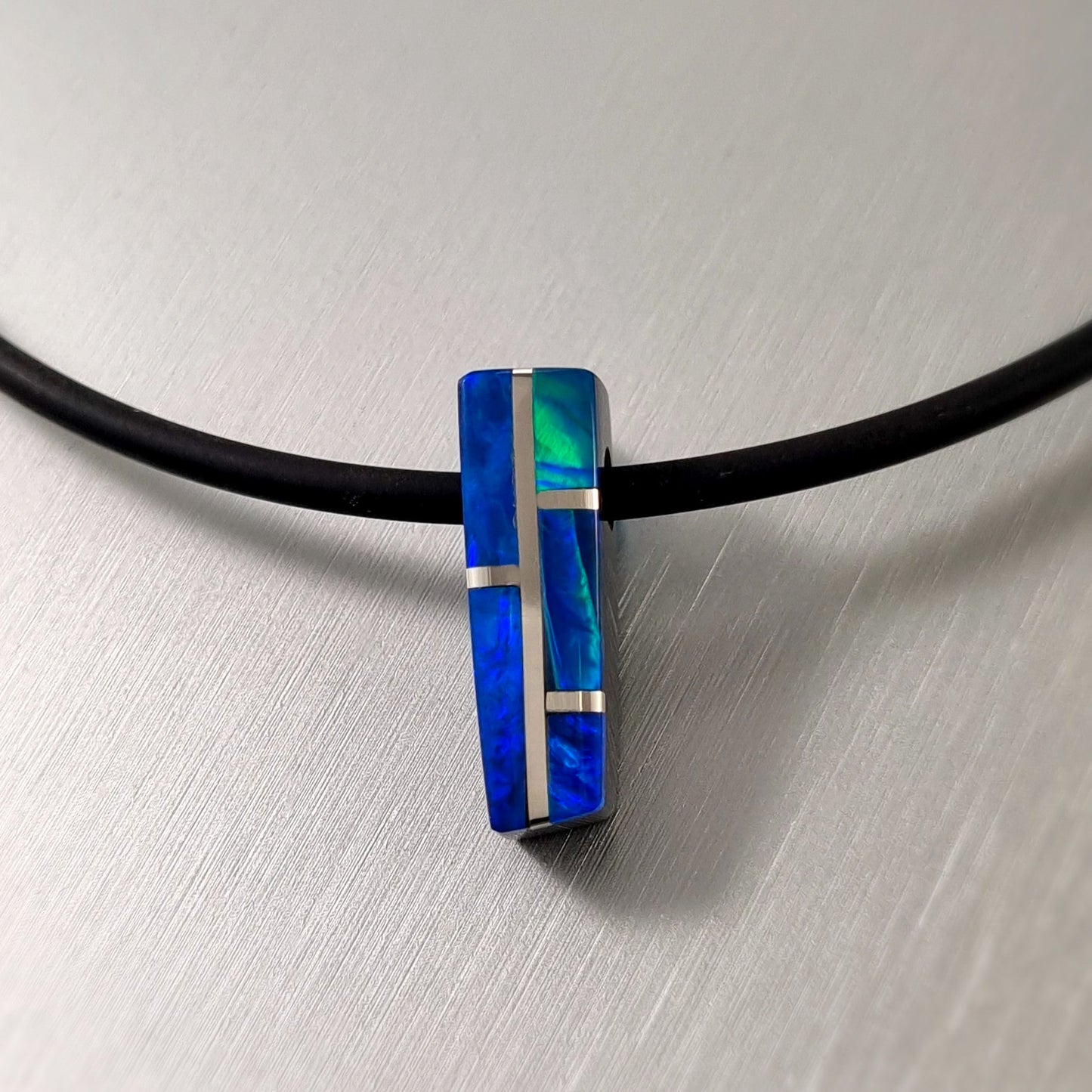 Coober Pedy Opal and Obsidian Pendant