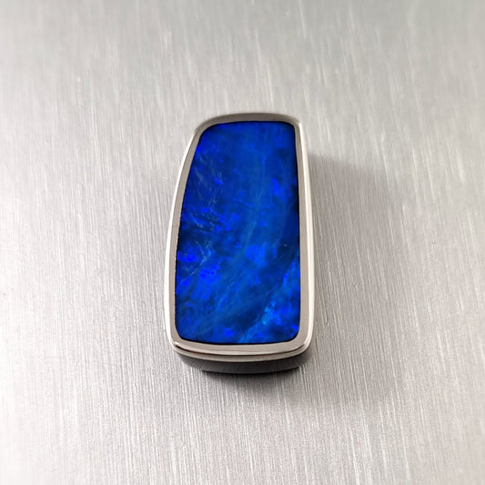 Coober Pedy Opal and Obsidian Pendant