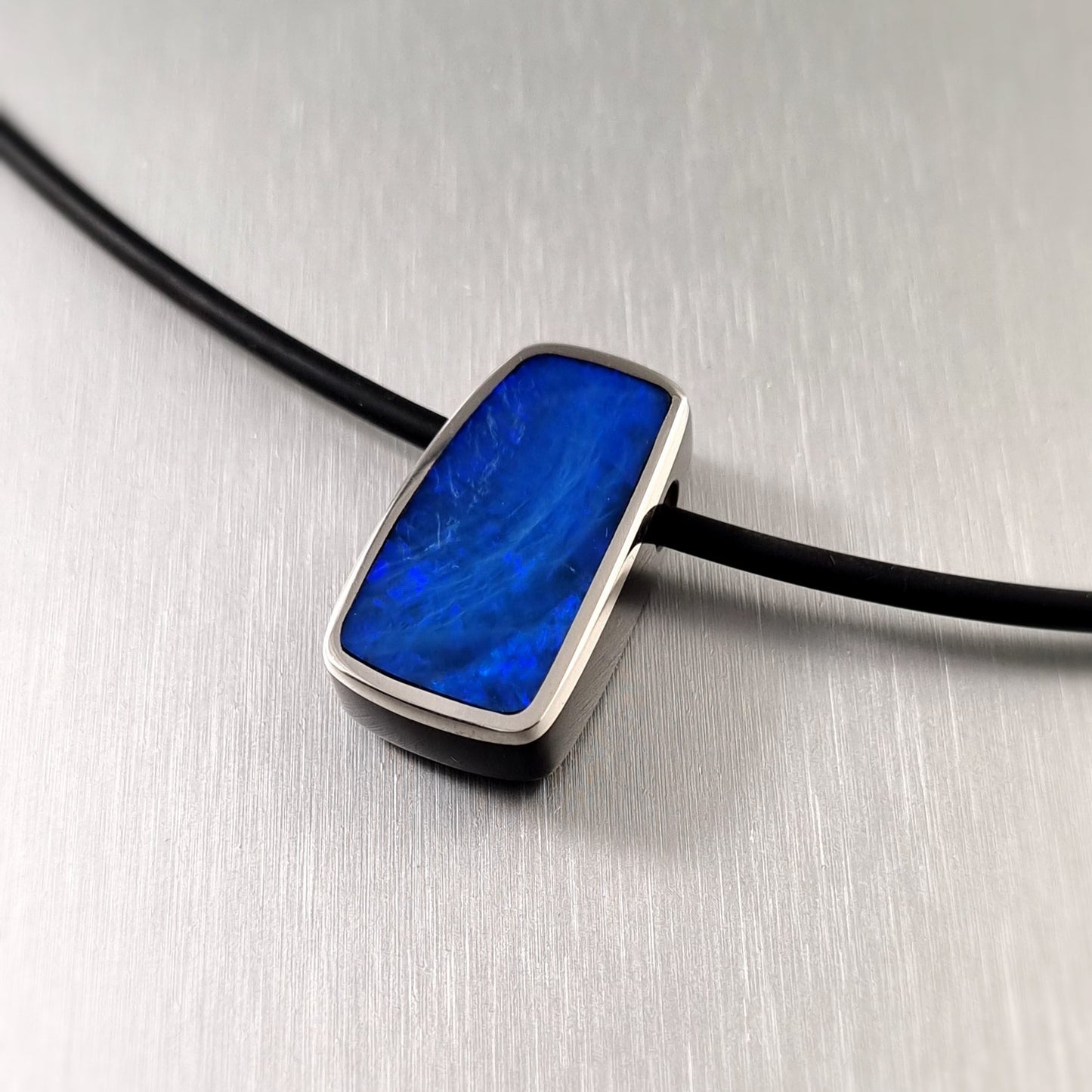 Coober Pedy Opal and Obsidian Pendant