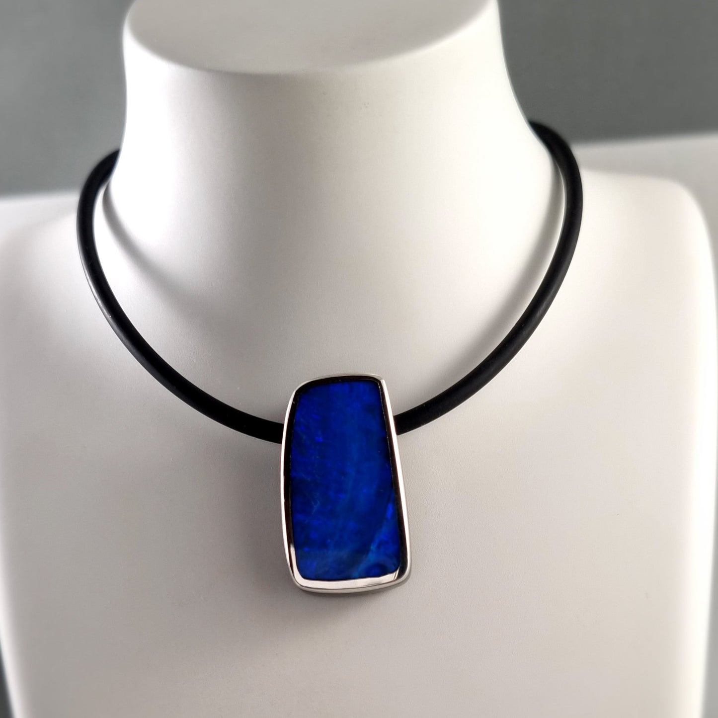 Coober Pedy Opal and Obsidian Pendant