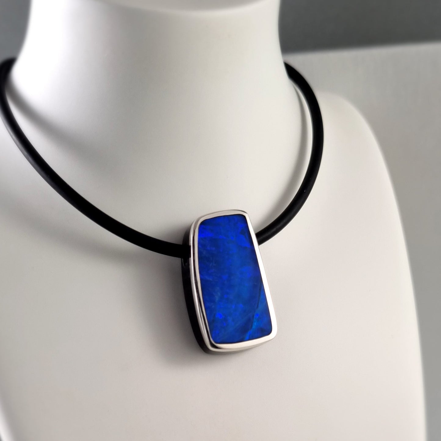 Coober Pedy Opal and Obsidian Pendant