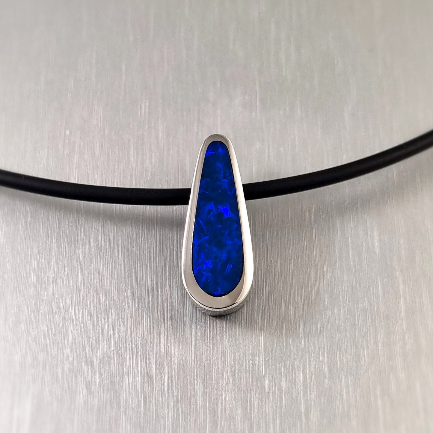 Coober Pedy Opal and Obsidian Pendant