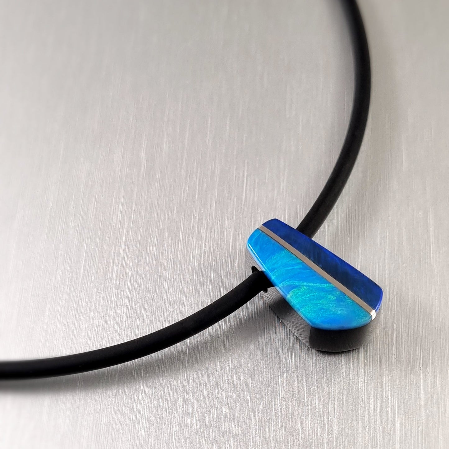 Coober Pedy Opal and Obsidian Pendant