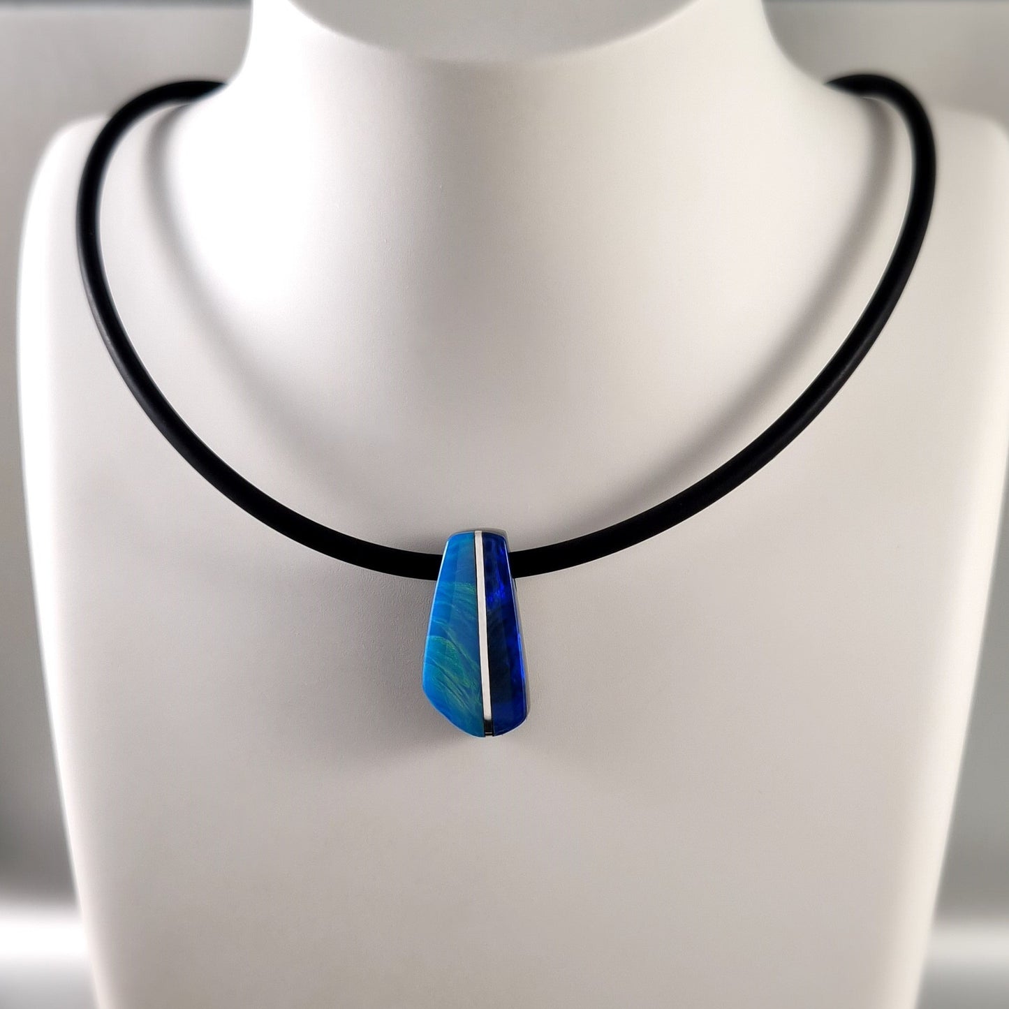 Coober Pedy Opal and Obsidian Pendant